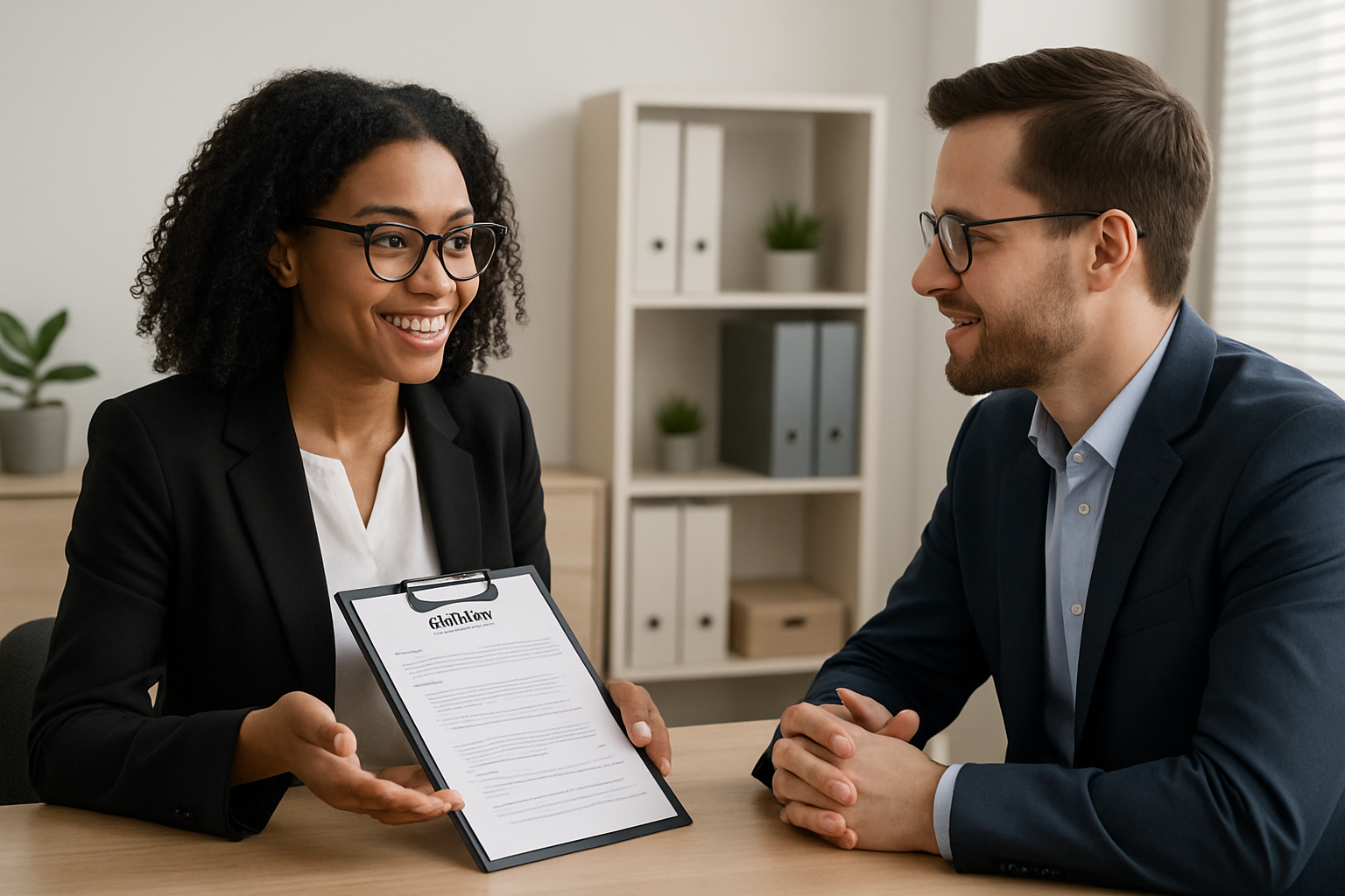 Professional recruitment consultation between business and candidate